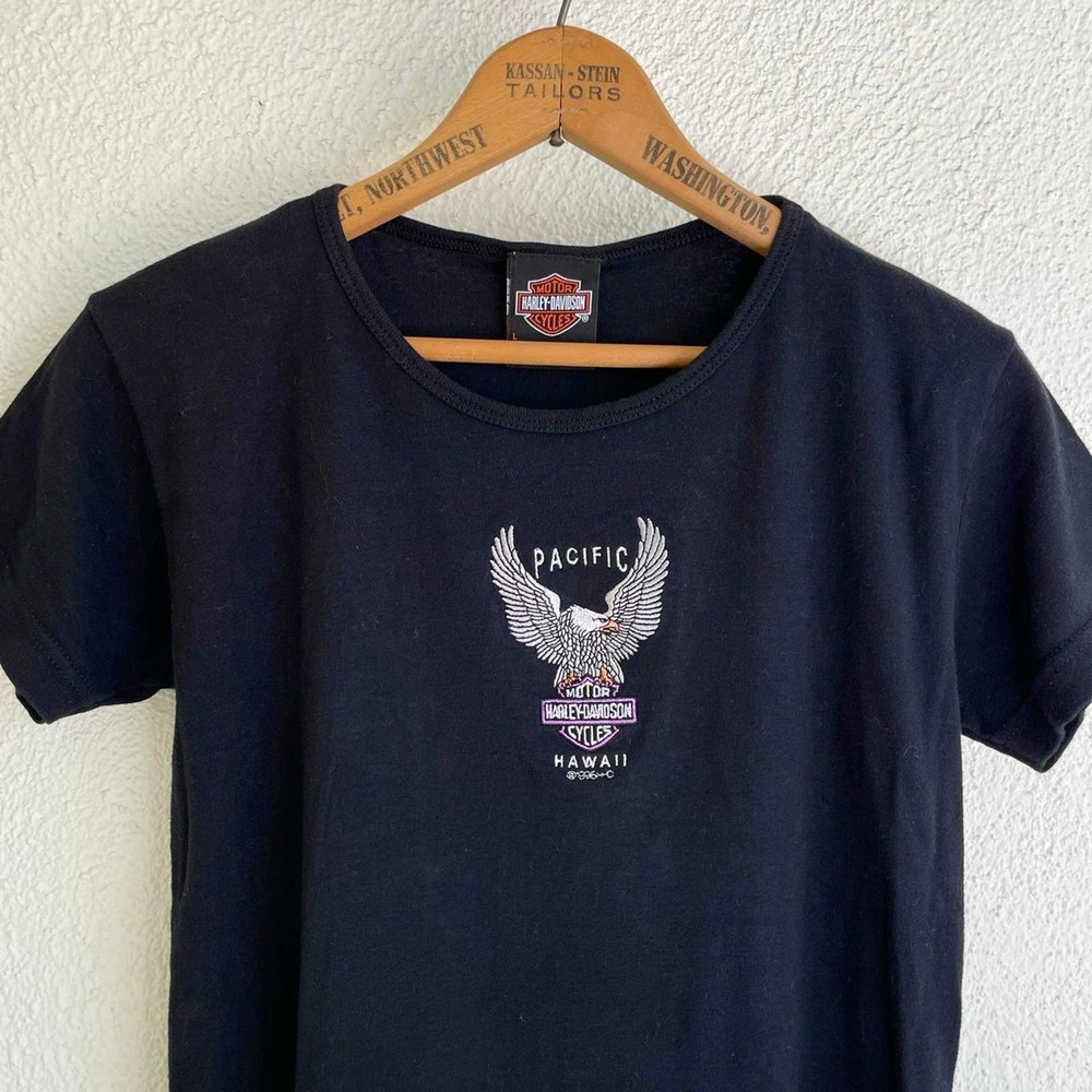 Vintage 90s Pacific Hawaii baby tee by Harley Davidson - Picture 2 of 4